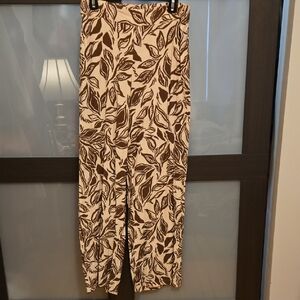 Mango Brown and White Patterned Pants